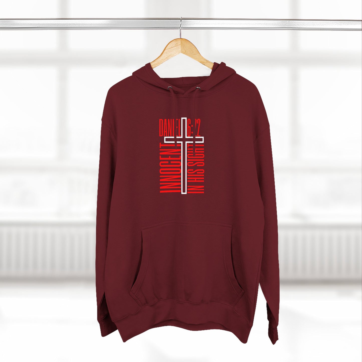 Innocent in His Sight. Christian Cross Hoodie Daniel 6:22 Hoodie