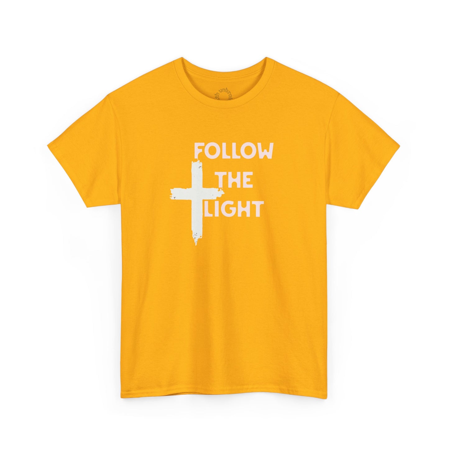 Faith-Inspired Unisex Heavy Cotton Tee, Christian T-Shirt, Follow the Light Tee, Inspirational Apparel, Short Sleeve Shirt