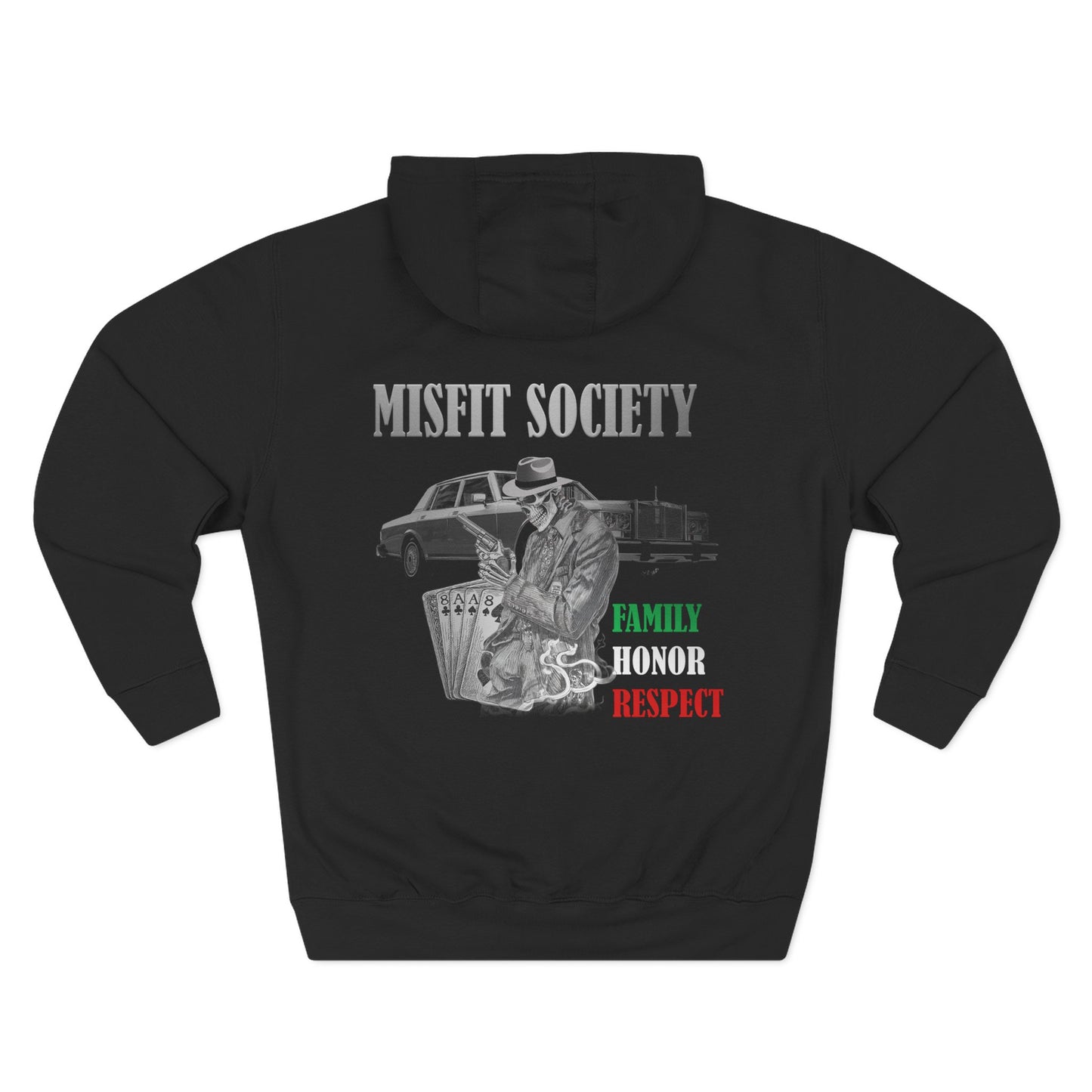 Misfit Italian Mobster Hoodie” – Defiant Creeds Original Three-Panel Fleece Hoodie