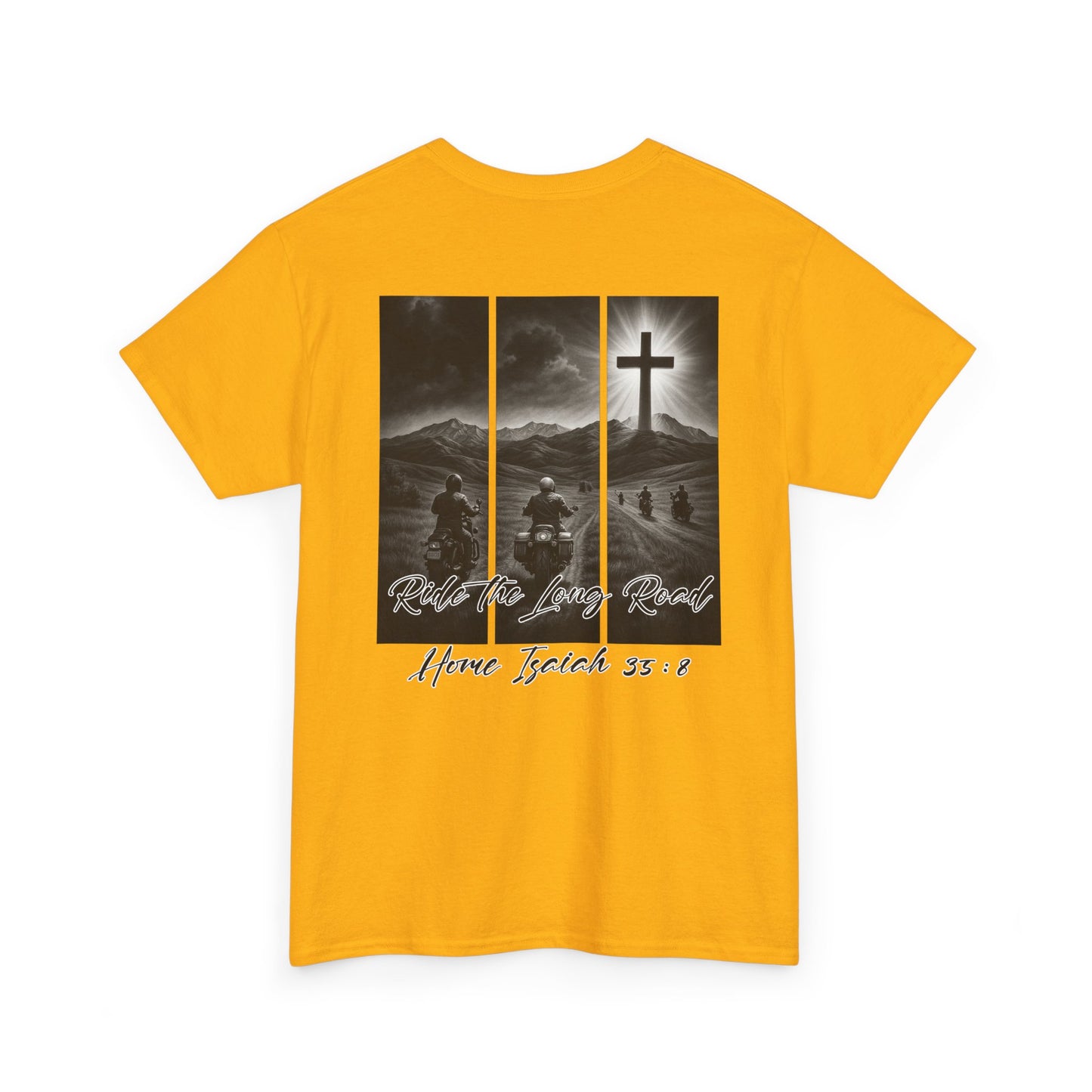 Faith-Inspired Unisex Heavy Cotton Tee, Christian T-Shirt, Follow the Light Tee, Inspirational Apparel, Short Sleeve Shirt