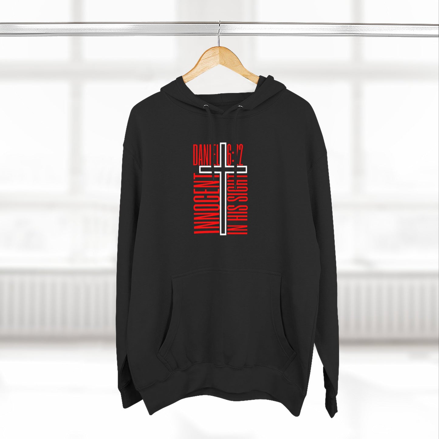 Innocent in His Sight. Christian Cross Hoodie Daniel 6:22 Hoodie