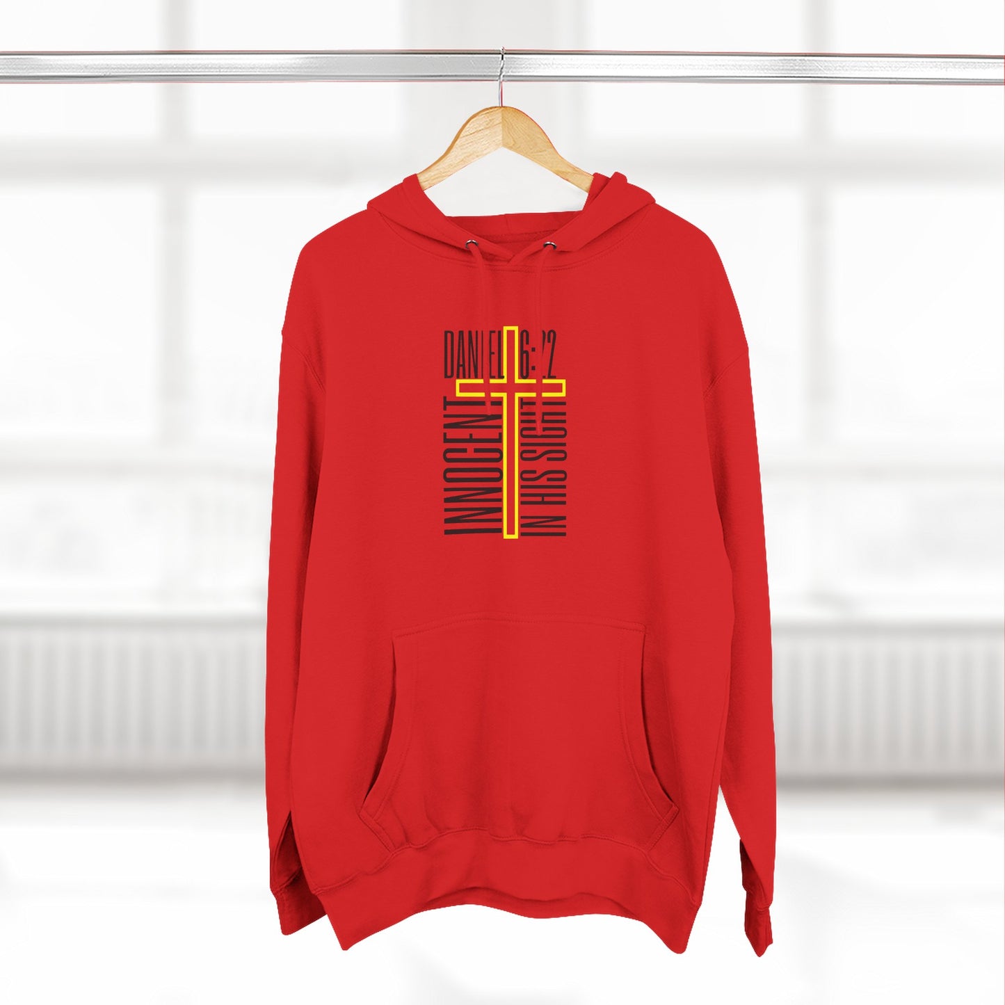 Innocent in His Sight. Christian Cross Hoodie Daniel 6:22 Hoodie