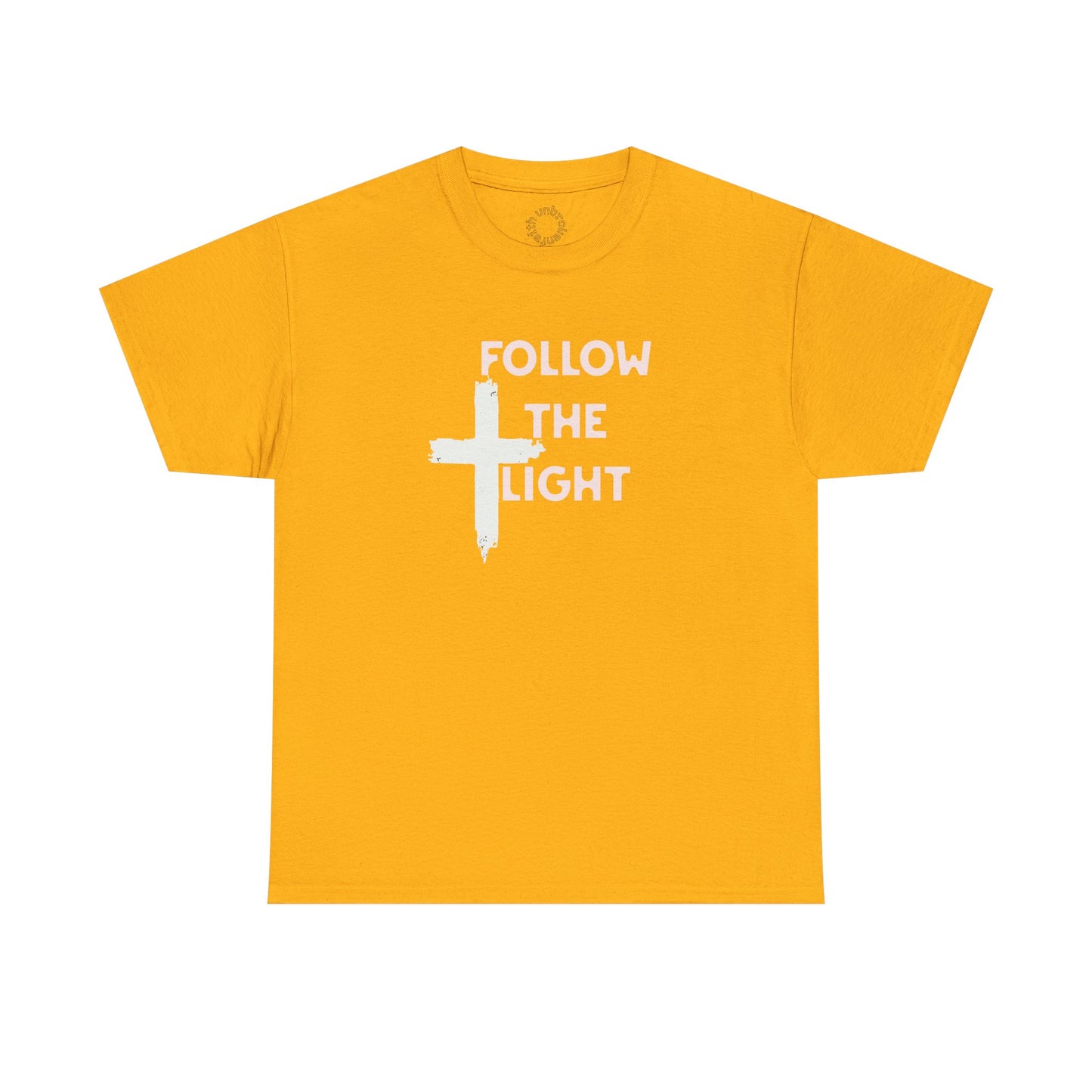Faith-Inspired Unisex Heavy Cotton Tee, Christian T-Shirt, Follow the Light Tee, Inspirational Apparel, Short Sleeve Shirt