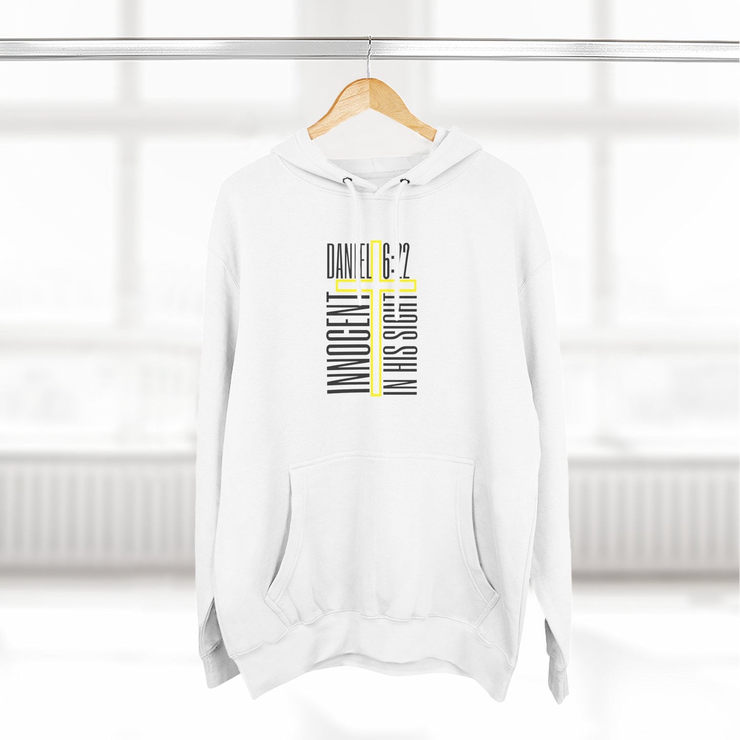 Innocent in His Sight. Christian Cross Hoodie Daniel 6:22 Hoodie