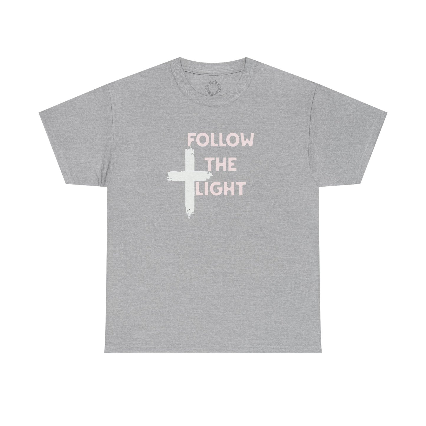 Faith-Inspired Unisex Heavy Cotton Tee, Christian T-Shirt, Follow the Light Tee, Inspirational Apparel, Short Sleeve Shirt