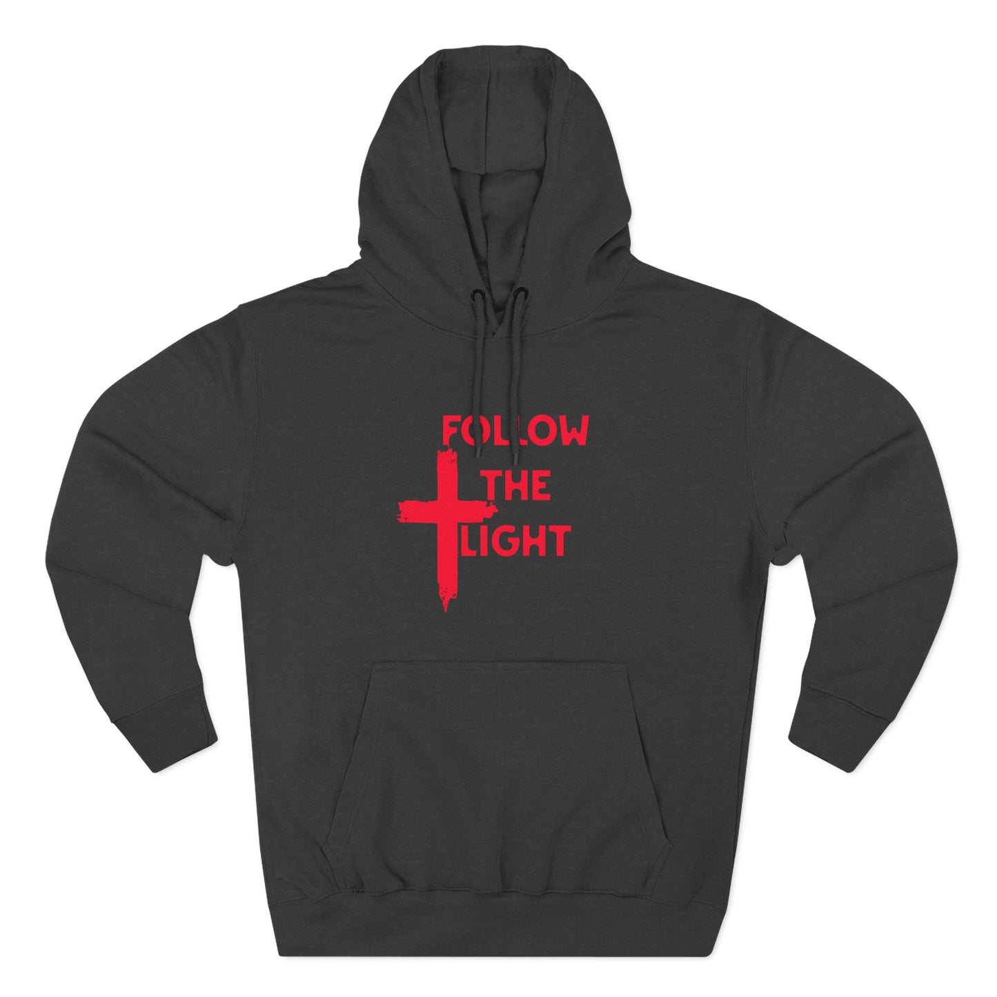 Christian Biker Hoodie: Follow the Light Cross Graphic