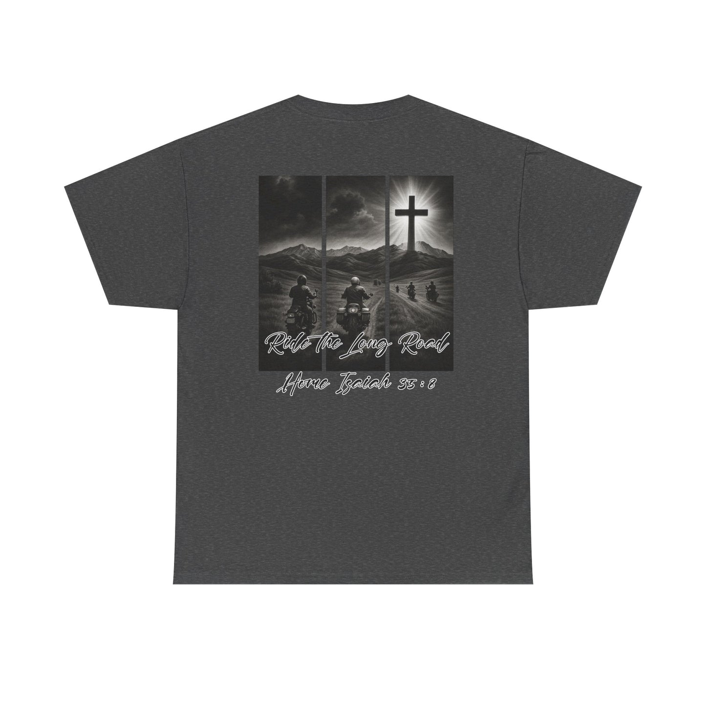 Faith-Inspired Unisex Heavy Cotton Tee, Christian T-Shirt, Follow the Light Tee, Inspirational Apparel, Short Sleeve Shirt