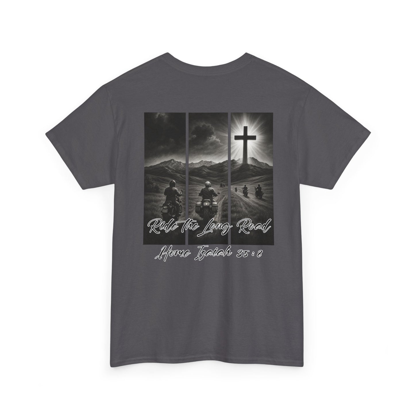 Faith-Inspired Unisex Heavy Cotton Tee, Christian T-Shirt, Follow the Light Tee, Inspirational Apparel, Short Sleeve Shirt