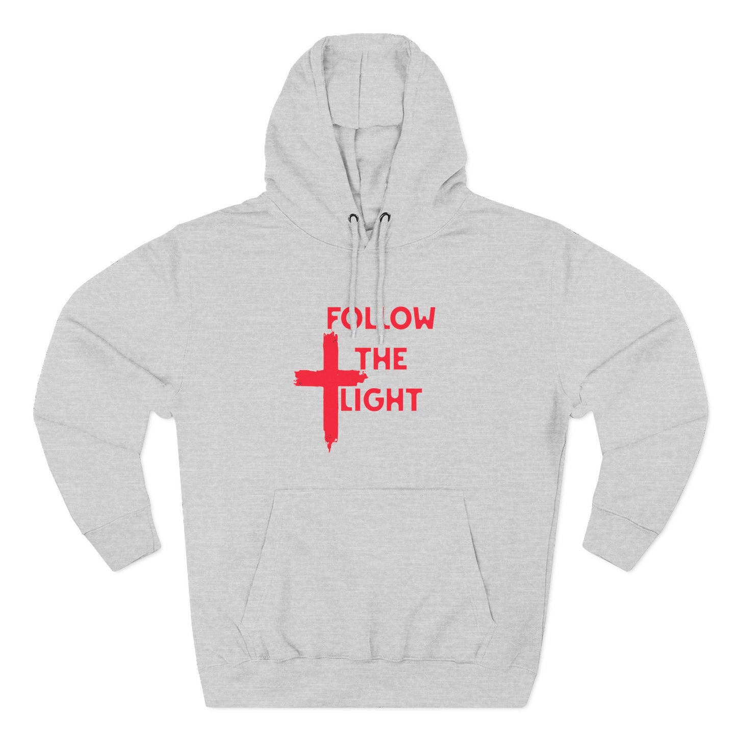 Christian Biker Hoodie: Follow the Light Cross Graphic