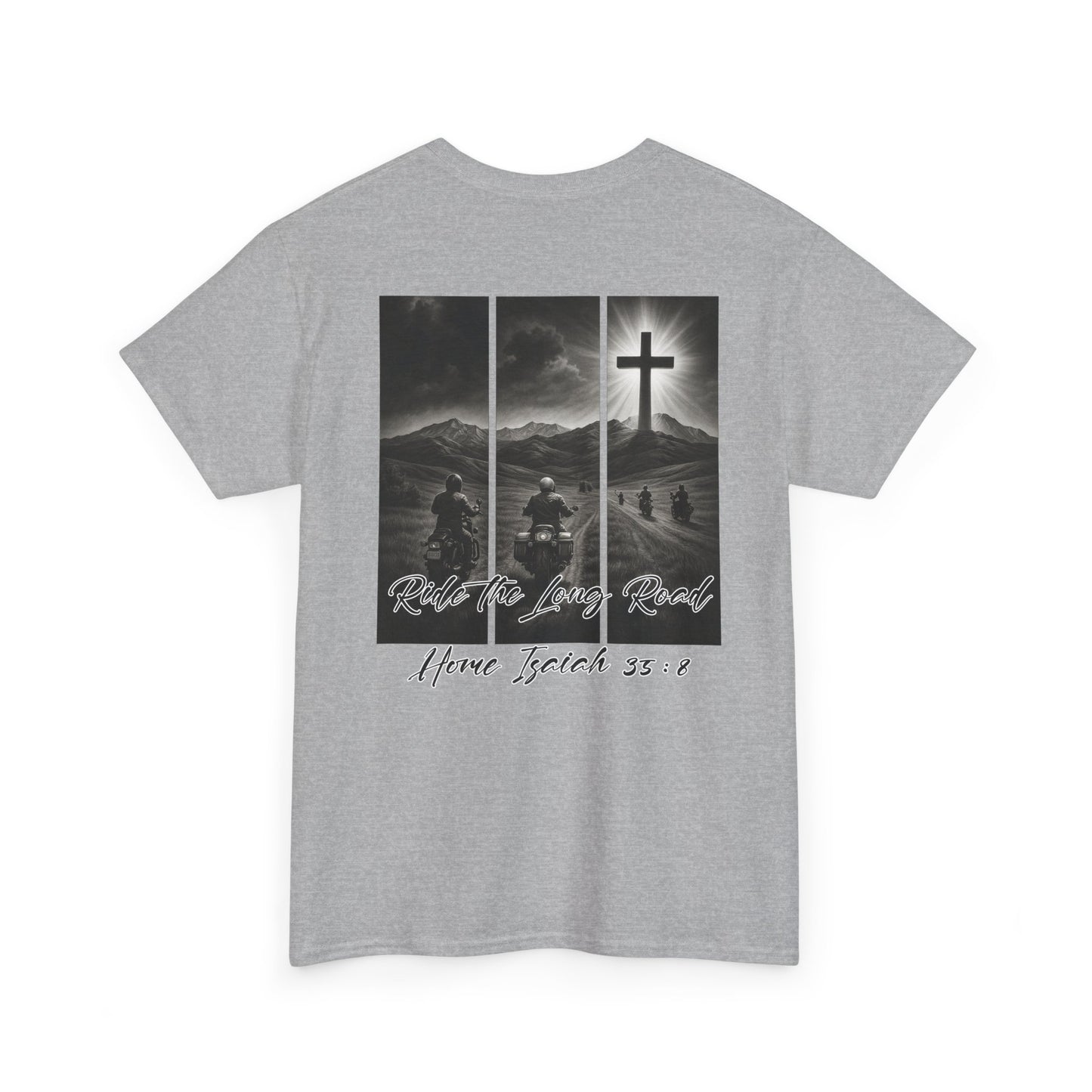 Faith-Inspired Unisex Heavy Cotton Tee, Christian T-Shirt, Follow the Light Tee, Inspirational Apparel, Short Sleeve Shirt