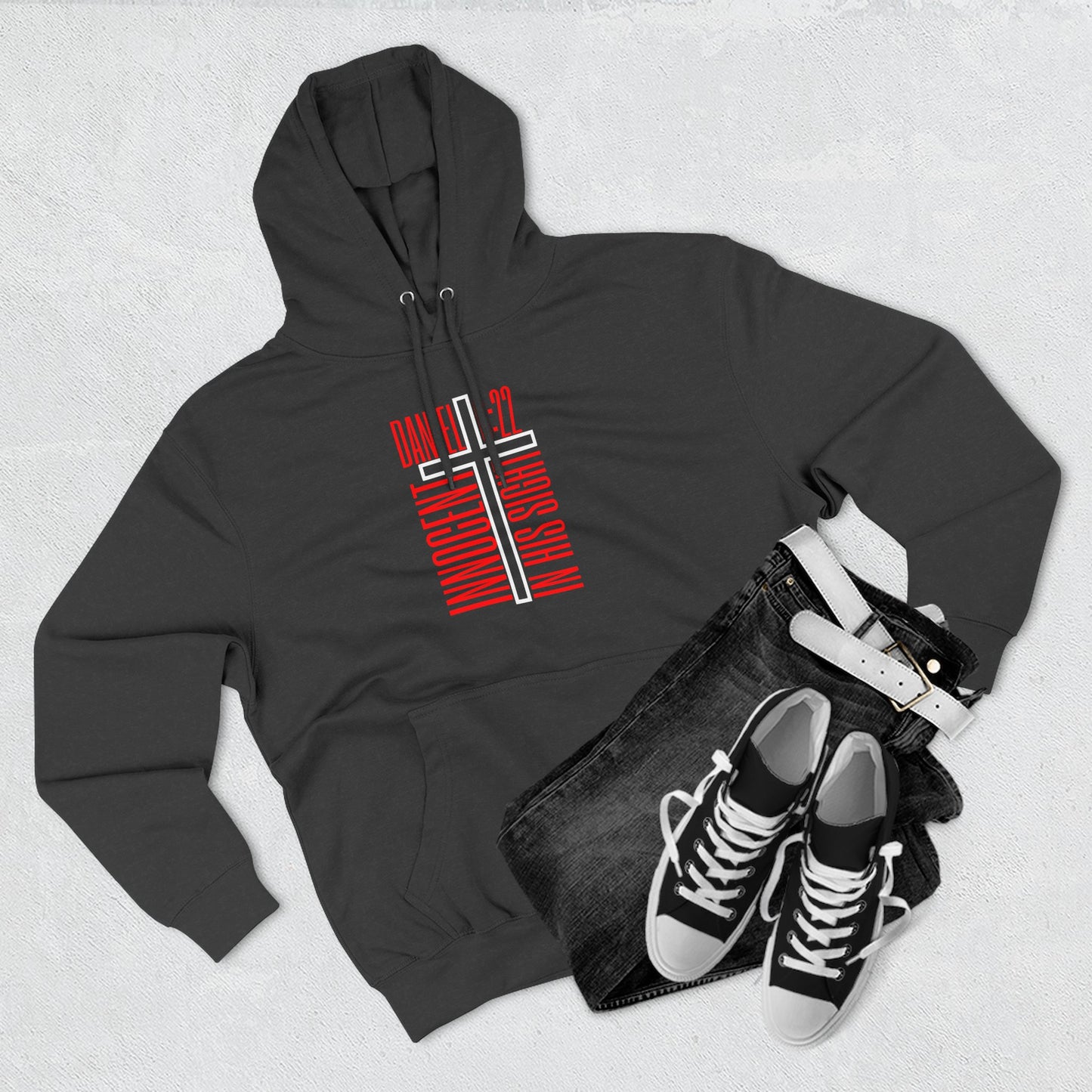Innocent in His Sight. Christian Cross Hoodie Daniel 6:22 Hoodie