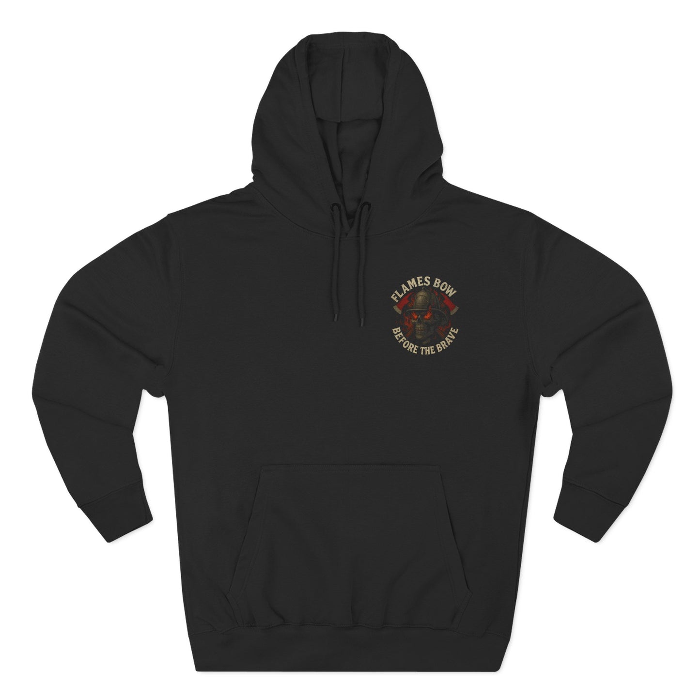 Flames Bow Before the Brave – Firefighter Skull Hoodie