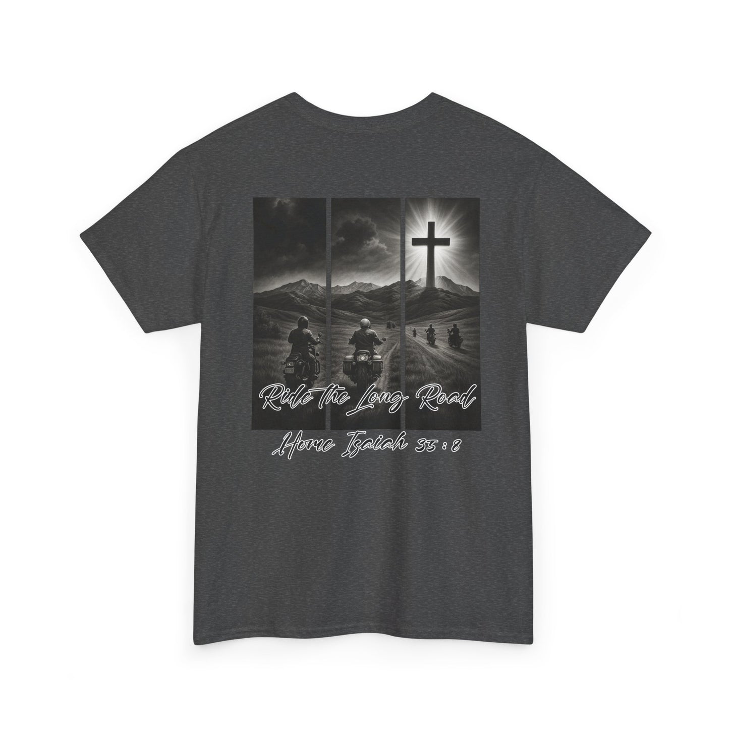Faith-Inspired Unisex Heavy Cotton Tee, Christian T-Shirt, Follow the Light Tee, Inspirational Apparel, Short Sleeve Shirt