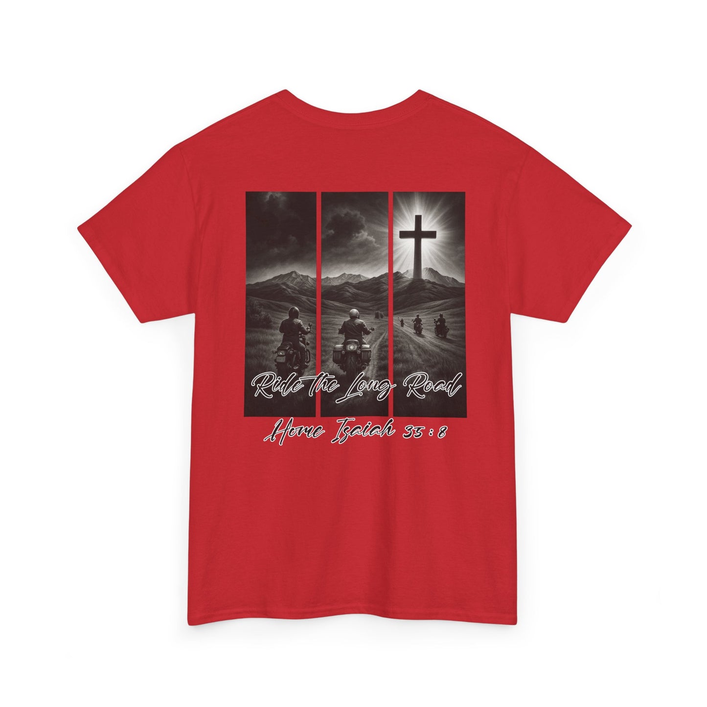 Faith-Inspired Unisex Heavy Cotton Tee, Christian T-Shirt, Follow the Light Tee, Inspirational Apparel, Short Sleeve Shirt