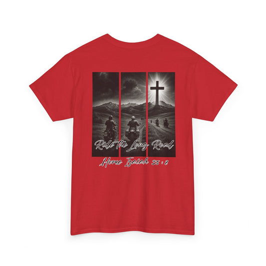Faith-Inspired Unisex Heavy Cotton Tee, Christian T-Shirt, Follow the Light Tee, Inspirational Apparel, Short Sleeve Shirt