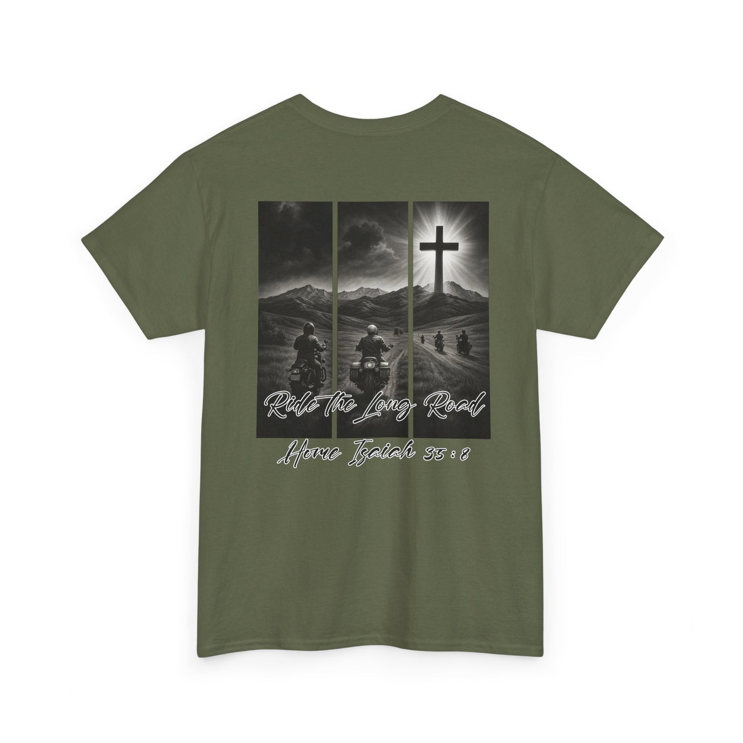 Faith-Inspired Unisex Heavy Cotton Tee, Christian T-Shirt, Follow the Light Tee, Inspirational Apparel, Short Sleeve Shirt
