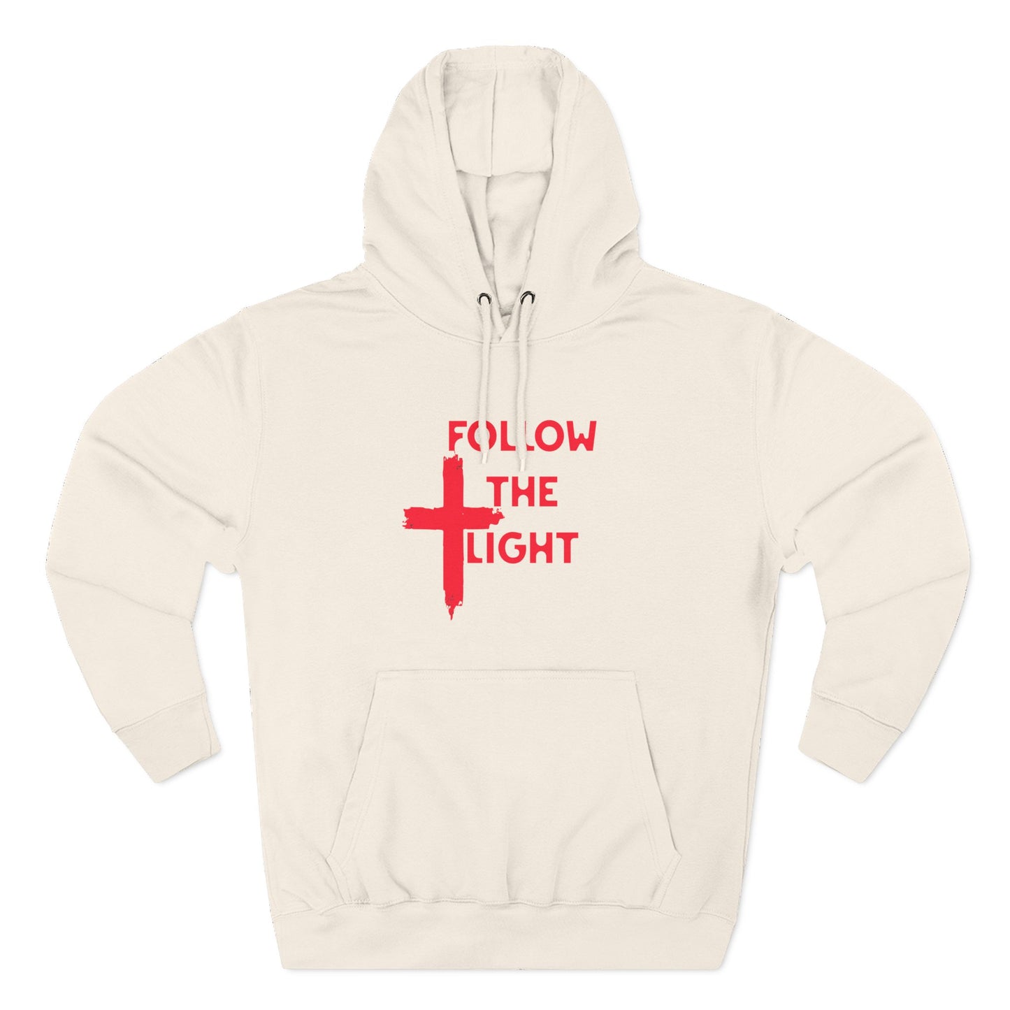 Christian Biker Hoodie: Follow the Light Cross Graphic