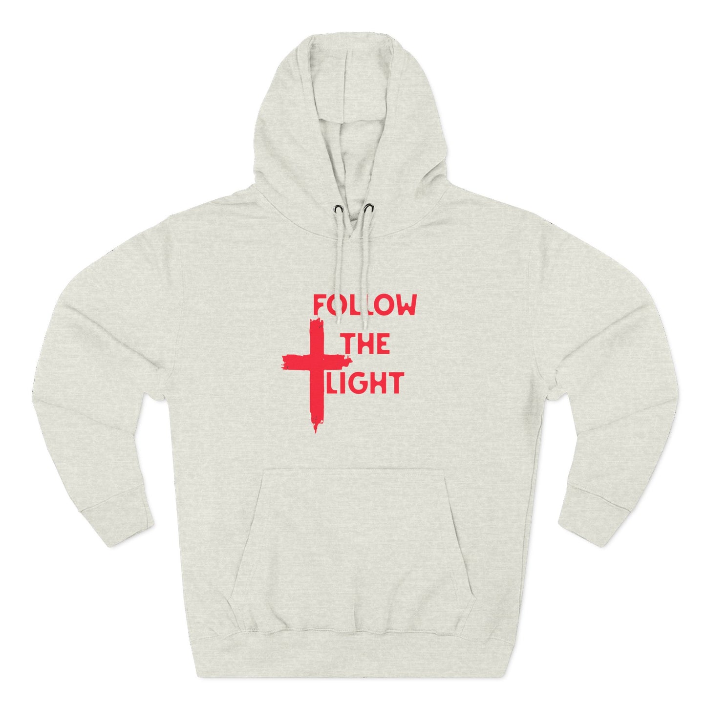 Christian Biker Hoodie: Follow the Light Cross Graphic