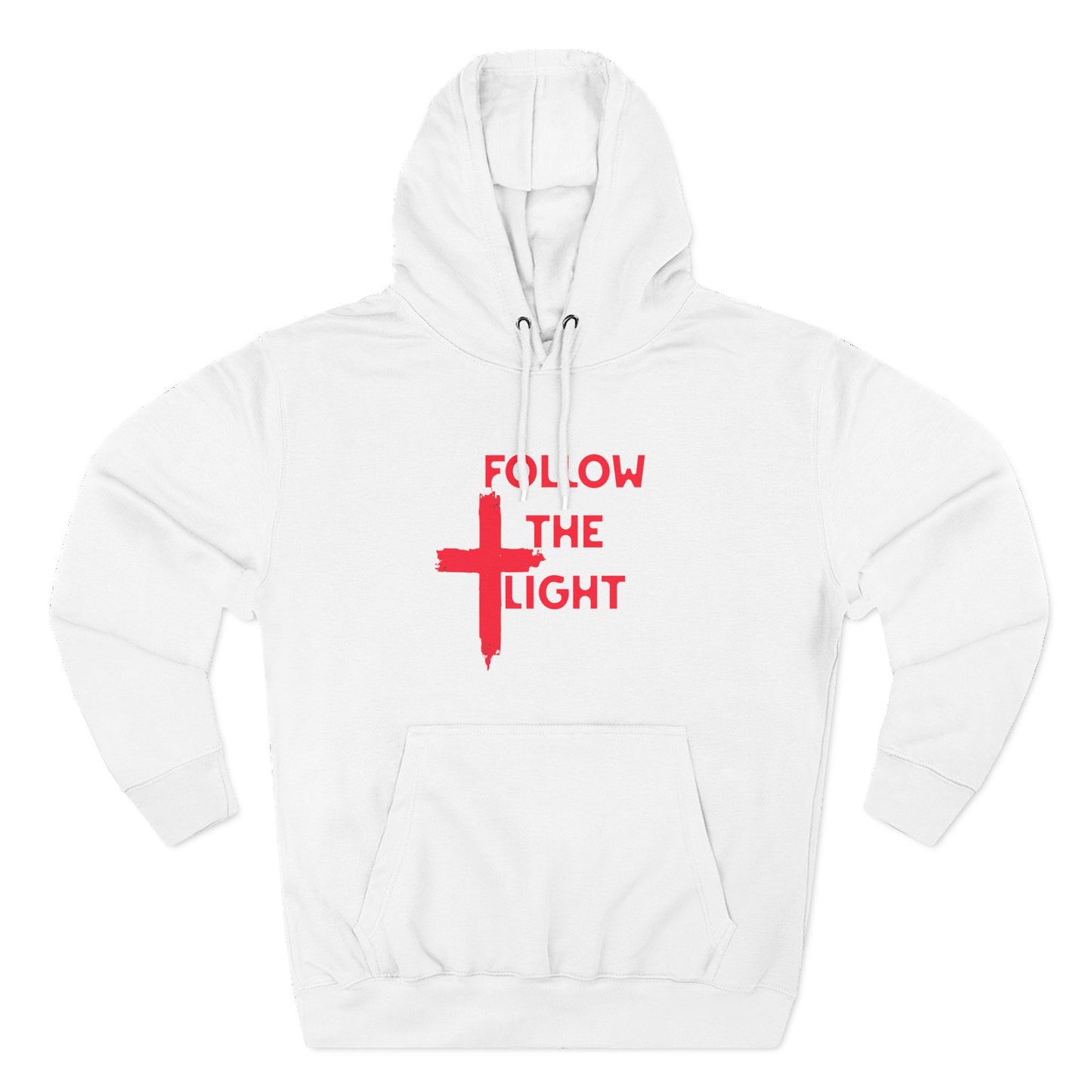 Christian Biker Hoodie: Follow the Light Cross Graphic